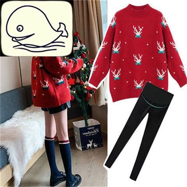 

pregnant women sweater thickened suit 2020 autumn winter fashion, White
