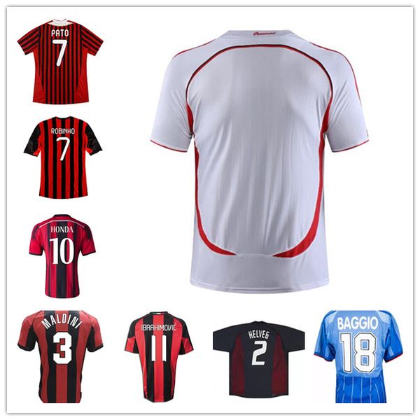 

kaka 90 91 retro home shirts 96 97 gullit soccer jersey 02 03 04 maldini van basten football ronaldo inzaghi 06 07 milan 09 10 shevchenko, Black;yellow