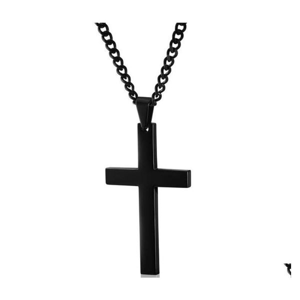 

fashion jewelry men's necklace stainless cross pendant cha sqctpa queen66, Silver