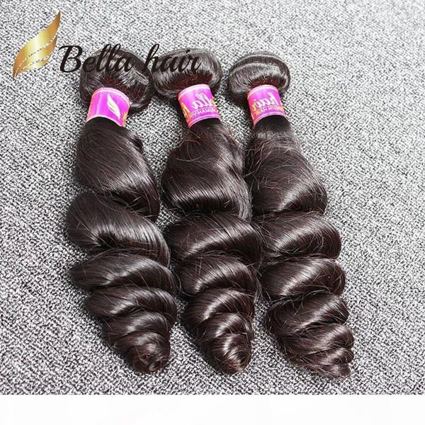 

bella hair 8a virgin brazilian hair weave peruvian malaysian indian remy hair extensions natural color loose wave human hair ing, Black