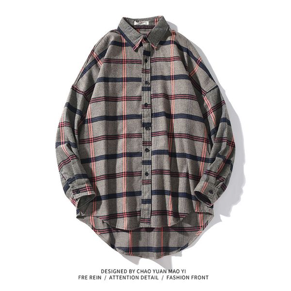 

2021 new japan style brand dress shirt for men long sleeve spring autumn cotton and linen green black white bxbq, White;black