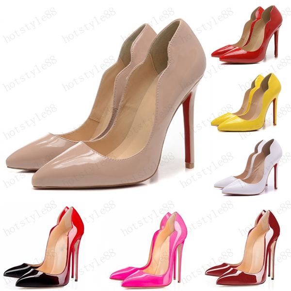 

2020 fashion women pumps womens red bottom shoes high heels stilettos pumps shoes for women party wedding shoes woman high heels, Black