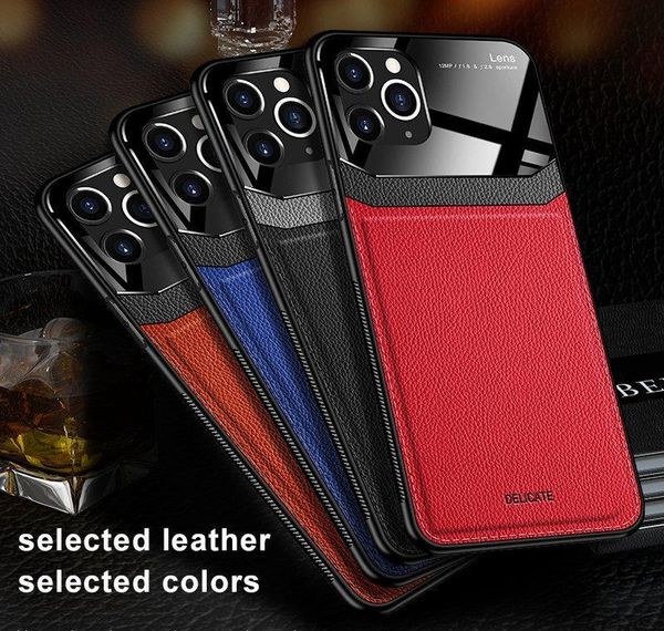 

business style case for iphone 12 11 pro max xs max pu leather tempered glass phone back cover for iphone 7 8 6 6 jllzvh infant2005
