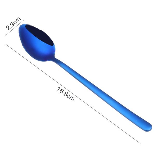 

grapefruit spoon polished 304 stainless steel serrated edge design long handle fruit ice dessert spoon kitchen gadget h jlljua
