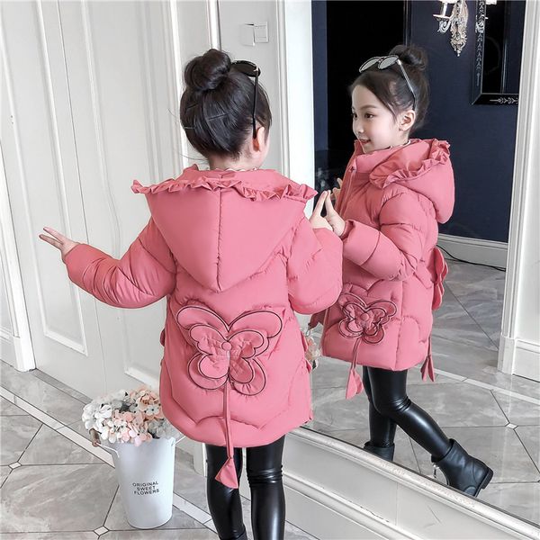 

winter 2020 new korean foreign style coat children's and down cotton padded clothes girls' middle, Blue;gray