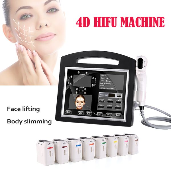La più recente macchina per la bellezza HIFU 3D 4D ad ultrasuoni focalizzati SMAS per il lifting del viso, rassodamento della pelle, dimagrimento del corpo, 2/5/8 cartucce per la cura della pelle