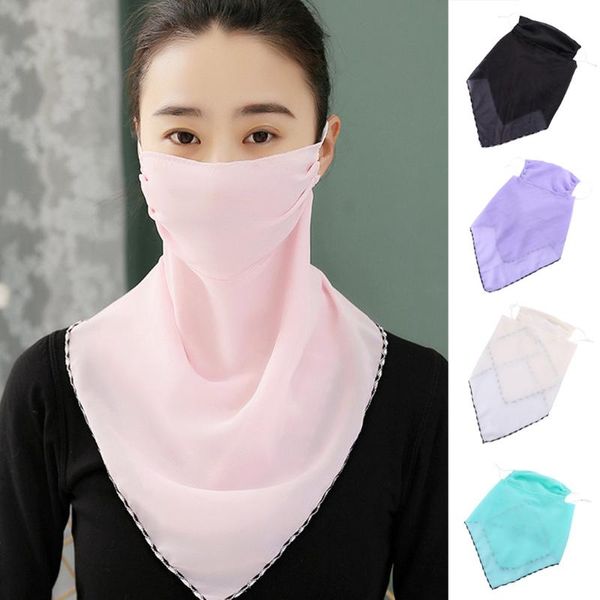 

women cycling face cover sun chiffon anti-uv protection scarf dustproof neck scarf windproof ski face bandana cover ski, Blue;gray