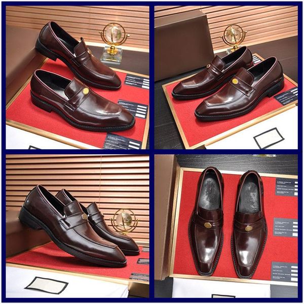 

c2 fashion new men dress shoes leather comfortable men business shoe mixed colors mens brock shoes breathable non-slip men's shoes 11, Black