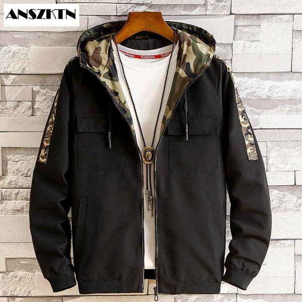 

men's jackets anszktn arrival cotton casual warm thick waterproof slim fit long sleeve homme trendy windbreaker coat, Black;brown