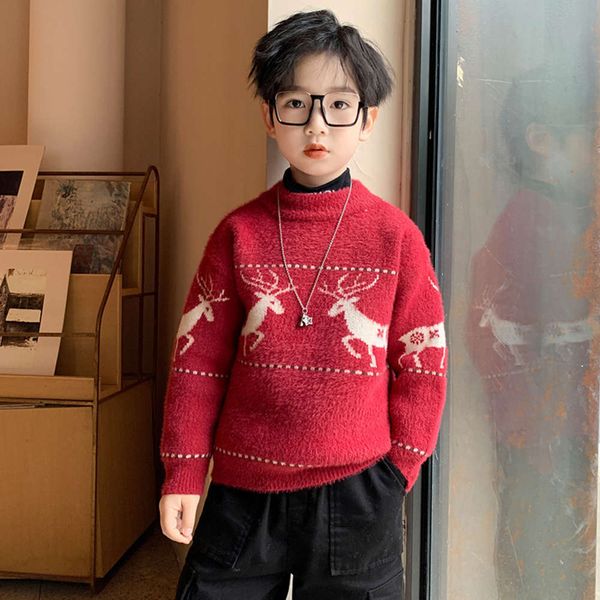 

winter new children's mink sweater for boys, Blue
