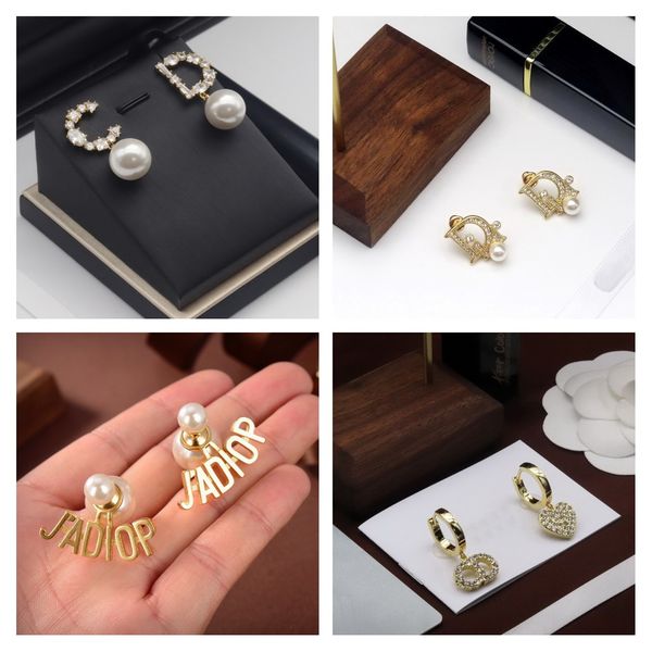 

luxurious jewelry stud earring micro inlays diamonds women love heart letter earring j1-35, Golden;silver