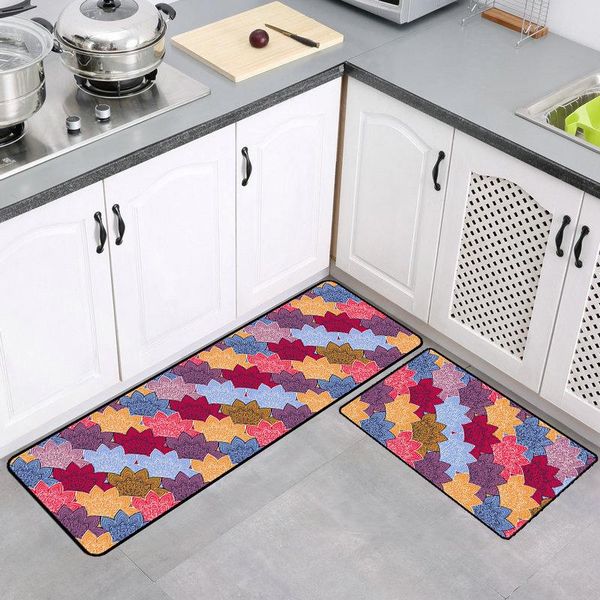 

2pcs anti-slip kitchen mat for floor soft anti-fatigue long kitchen mat bath carpet water absorption modern rug