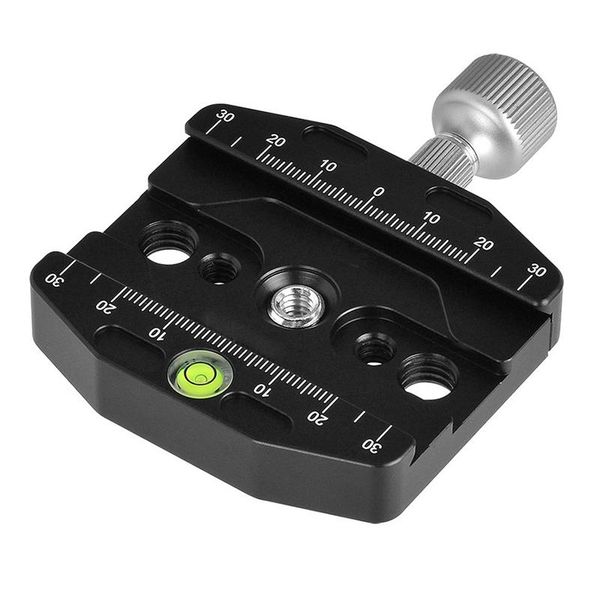 

cl-70n aluminum alloy quick release qr plate clamp 3/8-inch with 1/4-inch adapter & bubble level for arca swiss benro