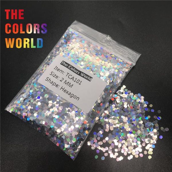 

tca101 holographic laser diamond silver color hexagon shape nail glitter for nail decoration makeup facepainting diy accessorie, Silver;gold