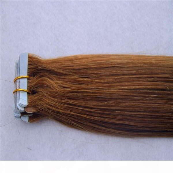 

brazilian tape in human hair extensions straight 40pcs lot 100g 100% remy hair skin weft 8-34 inchs, Black