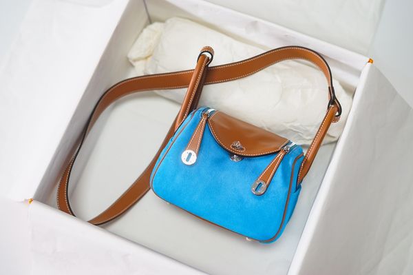 

fully handmade suede leather+berenia leather blue design mini iindy bag ,with wax stitchingfast delivery,contact for details