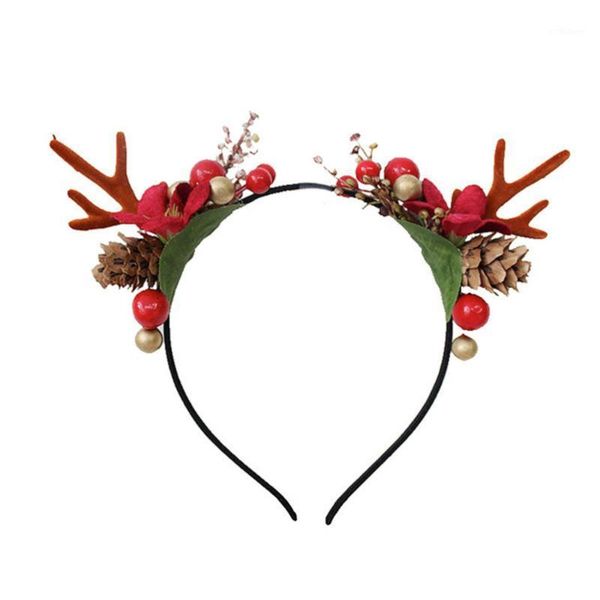 

1pc christmas hairband mori style hair clasp antler hair band for girl red1