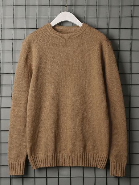 

men solid round neck sweater l2ek#, White;black