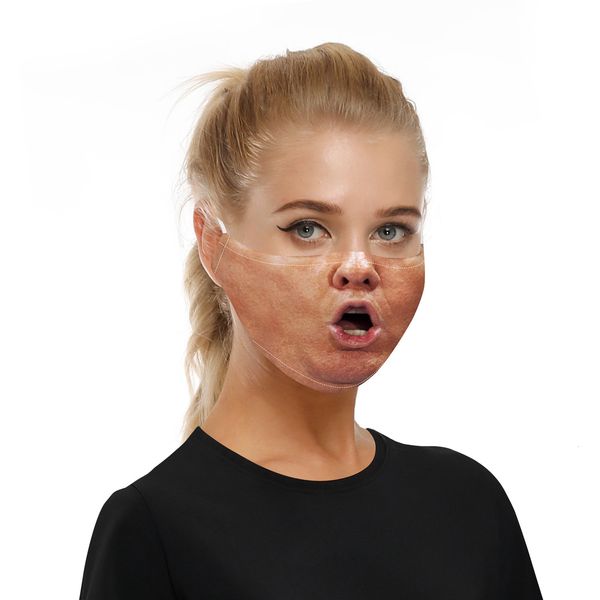 

3d grimace designer element face face masks fashion printing masks reusable protective pm2.5 filters washable