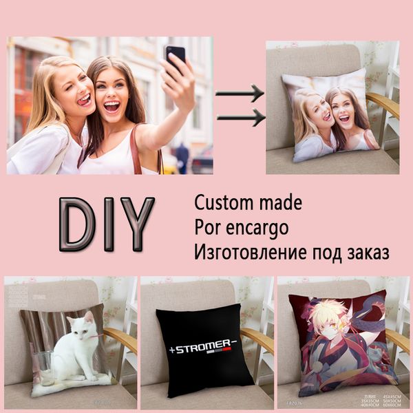 DIY Fotoğraf Özel Tasarım Baskı Yapımı Yastık Kılıfı Yumuşak 2 Taraf Baskılı Özelleştirilmiş Yastık Arka Sandalye Rectangulart Dropshipping 201212