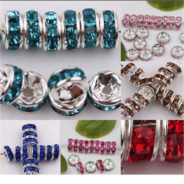 

50pcs 8mm crystai rhinestone glass round loose spacer beads for jewelry making diy bracelet acc qylmgz