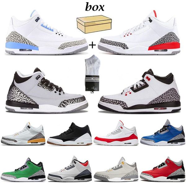 

с коробкой jumpman 3 3s мужские баскетбольные туфли полуночный вмс unc fire red charity game of flight wolf grey mens trainers кроссовки