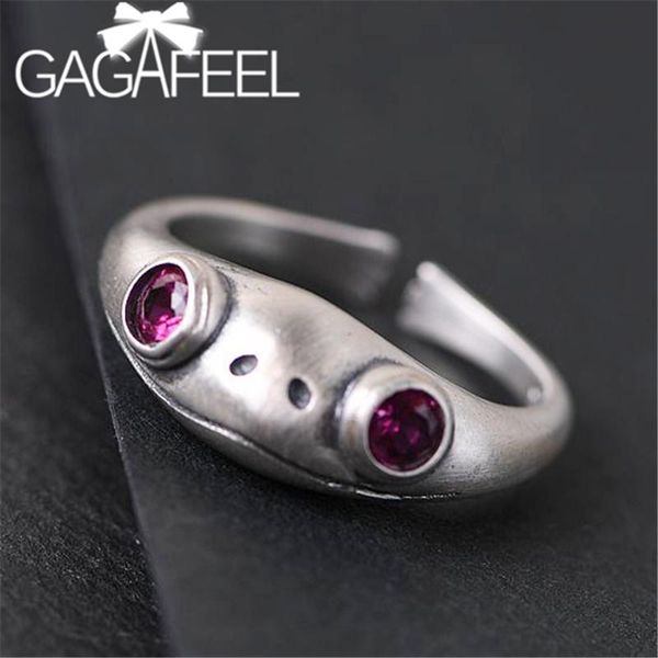 

cluster rings gagafeel real 925 sterling silver frog opening ring for women matte cute animal adjustable fashion thai jewelry, Golden;silver