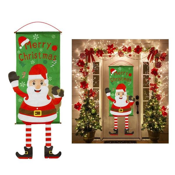 

merry christmas garden wall hanging door santa elk wall hanging banner xmas house banner 2021 merry christmas decor for home