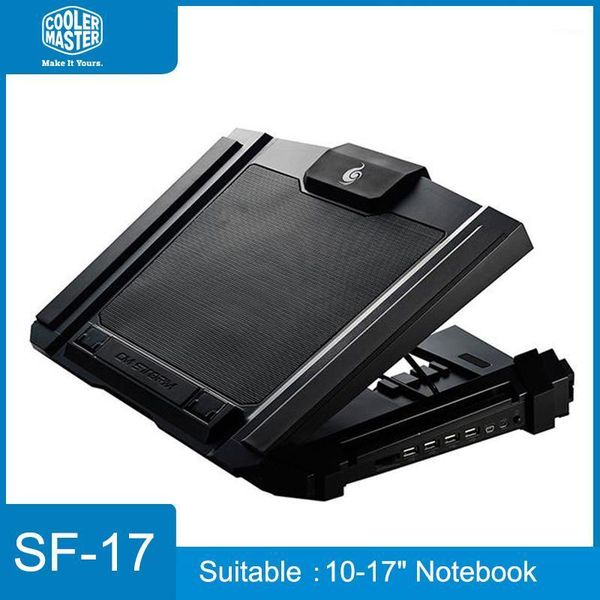 

lapcooling pads cooler master pad sf-17 for 10-17inch notebook 18cm fan 4 usb port slide-proof stand with led light1