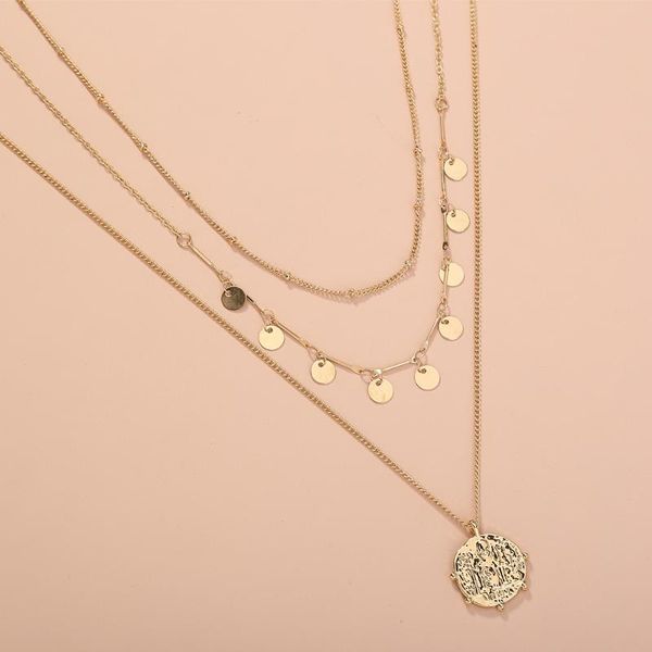 

krasivaya european style 3 layer gold fashion necklace for travelling, Silver