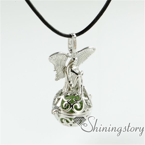 

wholesale openwork essential oil locket natural lava stone aromatherapy necklace