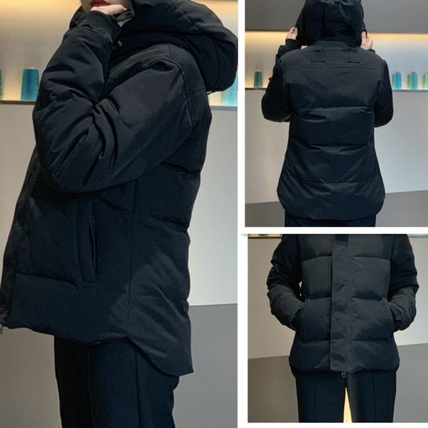 

men's parke winter jacket down jacket winter hoodie tick coat upscale fashion casual warm waterproof man down coat, Black
