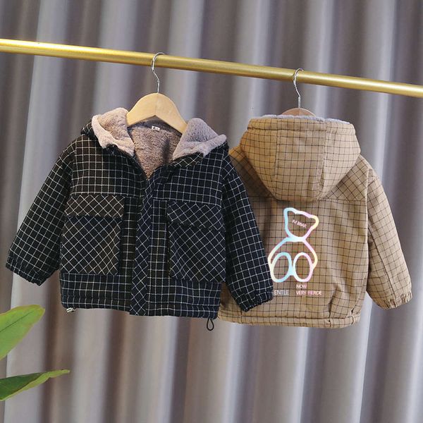 

et children's warm boys girls double plush winter baby 2020, Black