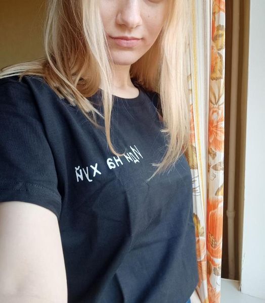 

new t-shirts for women short sleeve o-neck fashion russian letter printed female t-shirt black female summer fashion tee, White