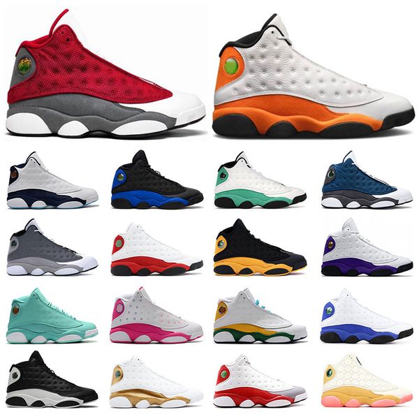 

mens sneakers 13 basketball running shoes 13s red flint starfish hyper royal lucky green atmosphere grey womens sports trainers 5.5-13, White;red