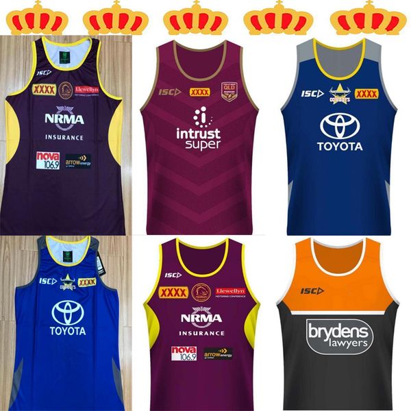

20 21cowboys wests tigers brisbane broncos maroons rugby jerseys singlet new south wales blues state fiji knight eels vest jersey, Black;gray