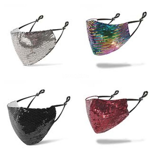

fashion women paillette sequin soft washable masks cotton inside for half party masks dance face decoration mask face halloween#69 ohks