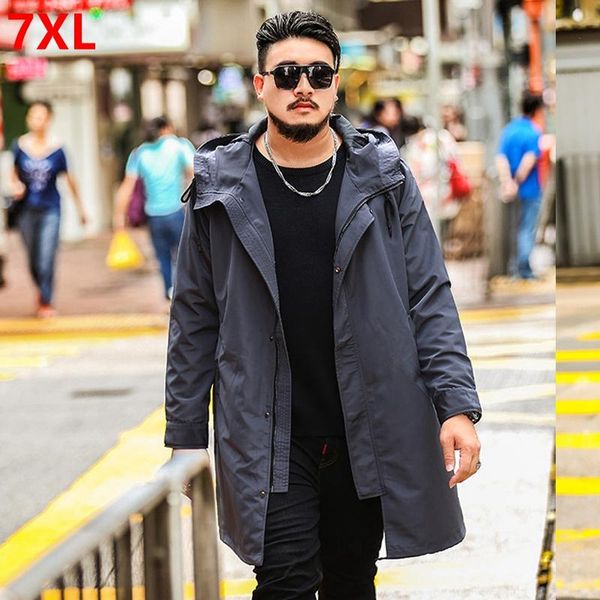 

spring and autumn extra large men's windbreaker, plus size jacket oversize long windbreaker coat cap, Tan;black