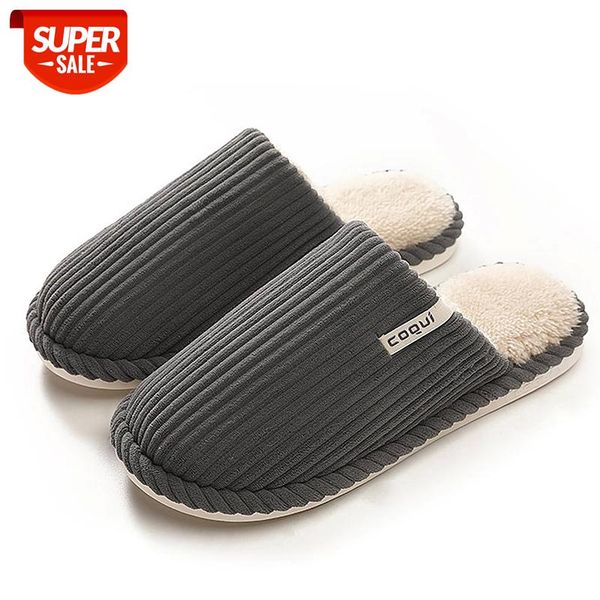 

fur slippers woman stripe warm women's slippers for home soft sole indoor non slip comfy shoes female #wn6a, Black