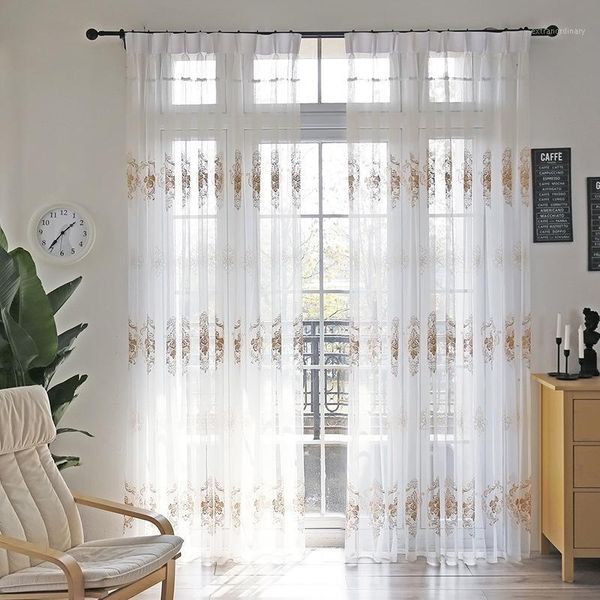 

yellow embroidered star tulle curtains for living room modren window screen tulle for children bedroom zh220z1
