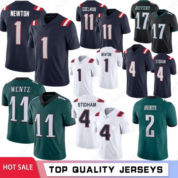 

1 cam newton 11 julian edelman men football jersey 2 jalen hurts 11 carson wentz slay jr kelce jackson jalen reagor 12 tom brady, Black;red