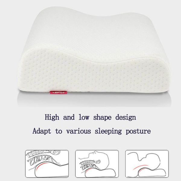 

yr slow rebound memory foam pillow with stripped or jacquard pillowcase bow shaped nursing neck pillow for cervical health care bbylas
