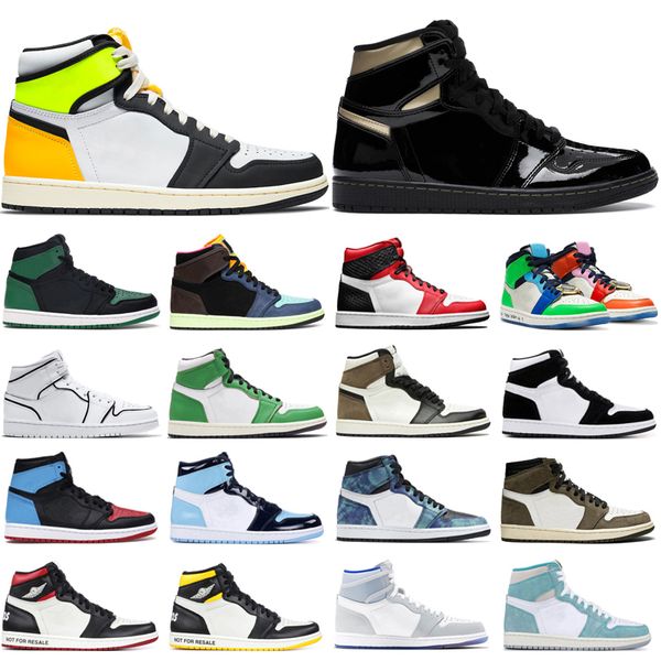 

1 1s high og basketball shoes volt gold lucky green dark mocha baroque brown gold 3 unc mens trainers sports sneakers