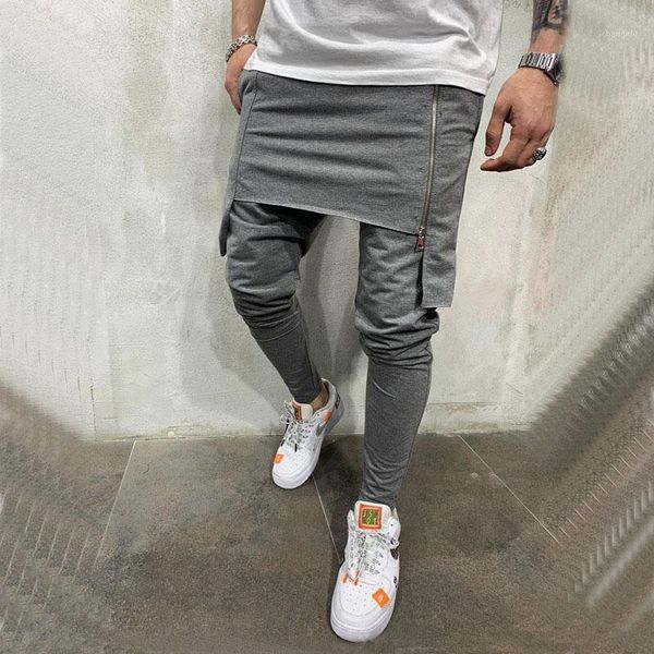 

2019 autumn mens harem pants elastic waist stripe pockets casual loose drop crotch trousers men streetwear hip-hop pants1, Black
