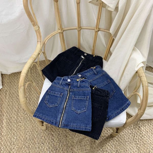 

children's drs autumn and winter 2020 new plush girls denim lattice children tutu skirt, Blue