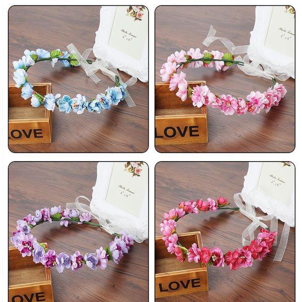 

haimeikang 2021 flower crown women flower hair accessories girl fashion wreath floral headwear bridesmaid qylqtv