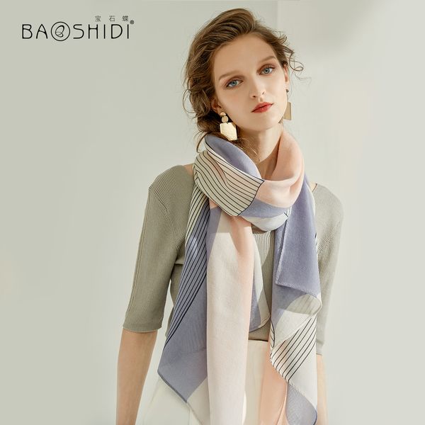 

butterfly wool scarf women's spring and autumn winter korean version, Blue;gray