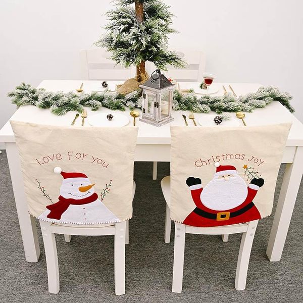 

santa claus snowman chair cover sleeve merry christmas decor for home christmas party kitchen xmas new year decor