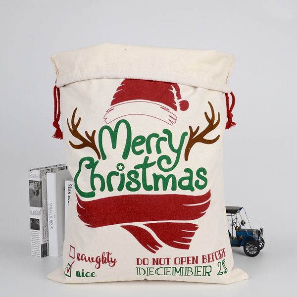 

gift with outlet new reindeer santa claus sack cotton environmental protection bundle mouth canvas moose christmas bag