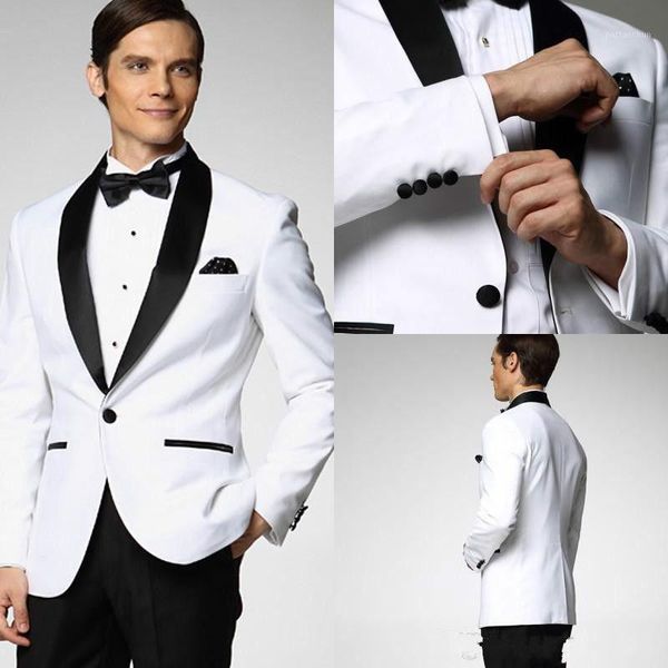 

slim fit groom tuxedos tailcoat white side slit man suit wedding groomsman suits1, White;black